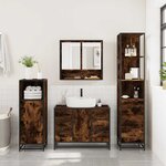 vidaXL Ensemble de meubles de salle de bain 3 Pièces Chêne fumé