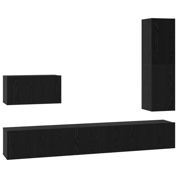 vidaXL Ensemble meuble TV 4 Pièces Chêne noir 200 x 30 x 30 cm