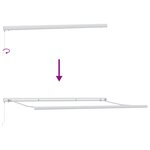 vidaXL Auvent Rétractable Blanc 500 ×300 cm Tissu et Métal