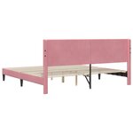 vidaXL Cadre de lit avec tête de lit Rose 200 x 200 cm Velours