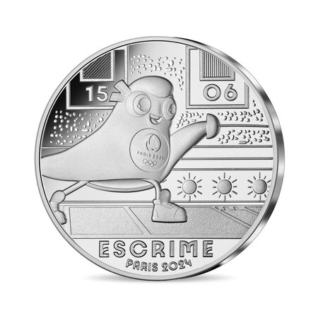 Monnaie de 10€ en argent - Mascotte - Jeux Olympiques 2024 Escrime - Millésime 2023
