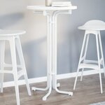 vidaXL Table à manger blanc Ø60x110 cm bois d'ingénierie et acier