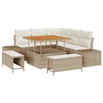 vidaXL Ensemble de canapé de jardin 8 Pièces Beige Poly rotin