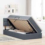 vidaXL Lit avec rangement et LED Gris foncé 90 x 190 cm Velours