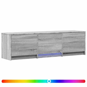 vidaXL Meuble TV avec LED 140x34x40 cm Gris Sonoma Bois d’ingénierie