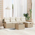 vidaXL Ensemble de canapé de jardin avec coussin 6 Pièces beige et crème