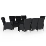 vidaXL Ensemble à manger de jardin 9 Pièces Gris foncé