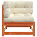 vidaXL Canapés d'angle de jardin coussins 2 Pièces cire marron pin massif