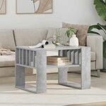 vidaXL Table basse Gris béton 66 x 49 5 x 45 cm Bois d'ingénierie