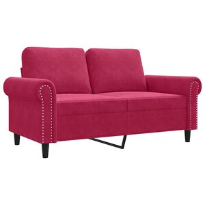 vidaXL Canapé à 2 places Rouge bordeaux 120 cm Velours