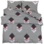 vidaXL Ensemble de housse de couette Gris 225x220 cm Coton
