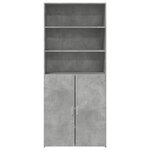 vidaXL Buffet haut gris béton 80x42 5x185 cm bois d'ingénierie