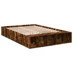 vidaXL Cadre de lit chêne fumé 120x190 cm bois d'ingénierie