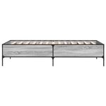 vidaXL Cadre de lit sonoma gris 90x200 cm bois d'ingénierie et métal