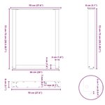 vidaXL Pieds de table à manger en U 3 pièces Acier naturel 70 x (72-73) cm Acier