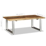 vidaXL Table basse Bois de récupération massif 100 x 60 x 38 cm