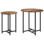 vidaXL Ensemble de tables d'appoint 2 Pièces Chêne fumé et noir
