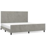 vidaXL Cadre de lit sans matelas gris clair 200x200 cm velours