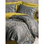 Parure de lit Satiné coton - housse de couette 220 x 240 + 2 taies d'oreiller 60 x 60 - Anthracite