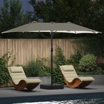 vidaXL Parasol de jardin Sable et anthracite 385 x 209 x 244 cm