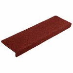vidaXL Tapis d'escalier autocollants 20 pièces 65 x 21 x 4 cm Bordure rectangulaire rouge bordeaux