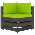 Vidaxl salon de jardin 4 pièces avec coussins bois imprégné de gris