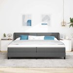 Lit à ressort avec matelas vidaXL gris foncé 200x200 cm en tissu