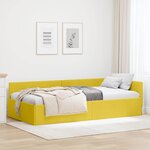 vidaXL Cadre de lit d'angle avec tête de lit Jaune 90 x 190 cm