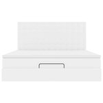 vidaXL Cadre de lit ottoman avec matelas blanc 180x200 cm similicuir