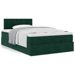 vidaXL Lit ottoman avec matelas vert foncé 120x190 cm velours