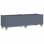 vidaXL Jardinière à roulettes gris 160x50x54 cm PP
