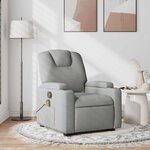 vidaXL Fauteuil de massage inclinable Gris clair Tissu