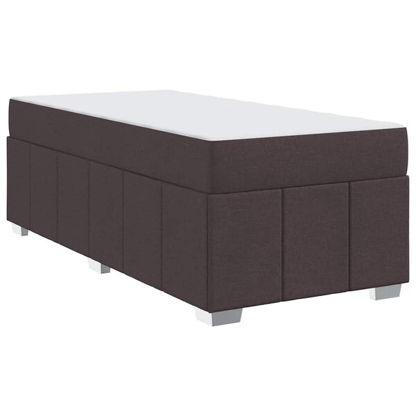 vidaXL Cadre de lit avec matelas Marron foncé 90 x 190 cm tissu