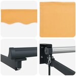 vidaXL Store rétractable manuel avec LEDs Sable