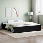 vidaXL Cadre de lit noir 180x200 cm super king