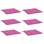 vidaXL Coussins de chaise de jardin lot de 6 rose 50x50x4 cm tissu