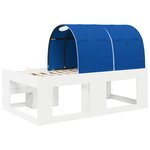 vidaXL Cadre de lit avec tunnel 3 Pièces Blanc et bleu Bois d’ingénierie