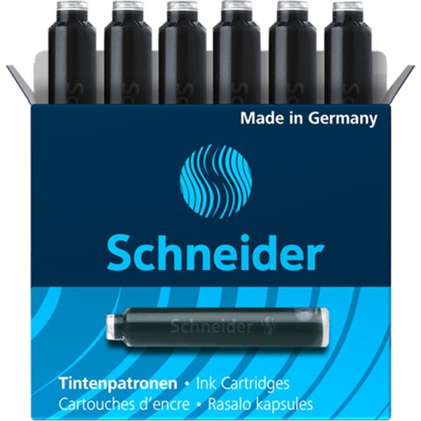 Boîte 6 cartouches d'encre noir x 50 schneider