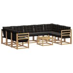 vidaXL Ensemble de canapés d'extérieur 10 pc Blanc et noir