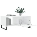 vidaXL Table basse Blanc brillant 90x50x40 cm Bois d'ingénierie