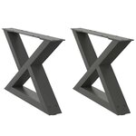vidaXL Pieds de table basse 2 pièces Anthracite 50 x (30-31 3) cm Acier