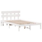 vidaXL Cadre de lit Blanc 140 x 190 cm Bois de pin massif