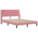 vidaXL Cadre de lit avec tête de lit Rose 160 x 200 cm Velours