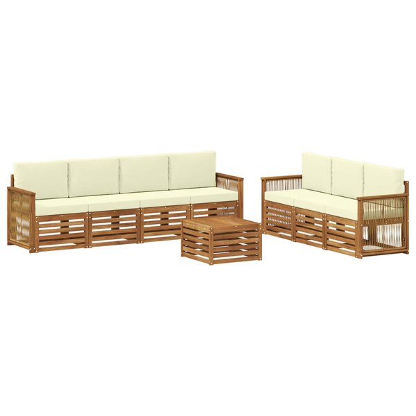 vidaXL Ensembles de canapés avec coussin 8 Pièces Bois d'Acacia Massif