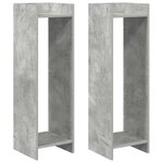 vidaXL Support de Plante 2 pièces Gris béton 30 x 30 x 100 cm