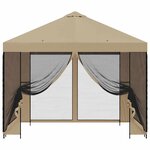 vidaXL Abri de jardin avec parois 3 x 3 m Beige Polyester et Acier