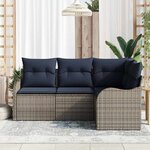 vidaXL Ensemble de canapé de jardin Gris polyrotin