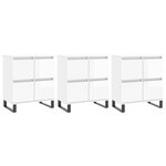 vidaXL Buffets 3 Pièces blanc brillant bois d'ingénierie
