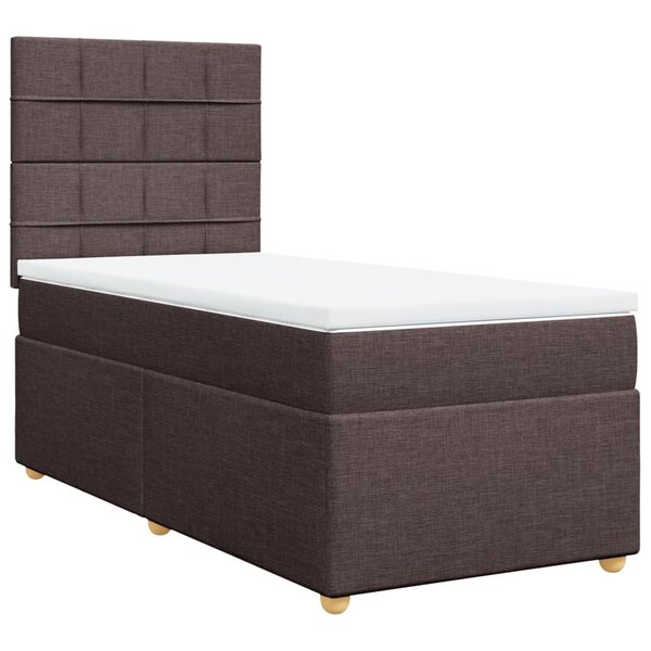 vidaXL Sommier à lattes de lit avec matelas Marron foncé 90x190 cm