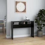 vidaXL Table console noir 105x30x80 cm bois d'ingénierie